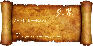 Jekl Norbert névjegykártya